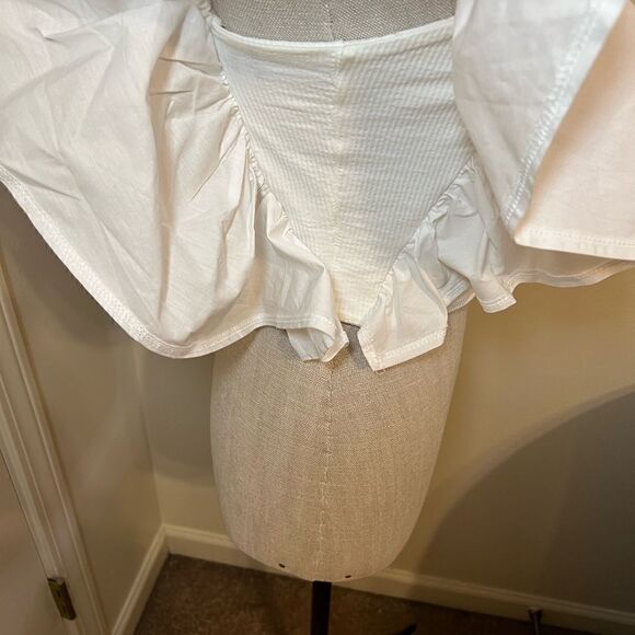 Zara Combination Fabric Cropped Top. Great Condition Size L - Picture 3 of 9